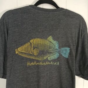 Cariloha Oahu Humuhumunukunukuapua'a Fish Comfort Crew Tee Mens XL Charcoal Grey